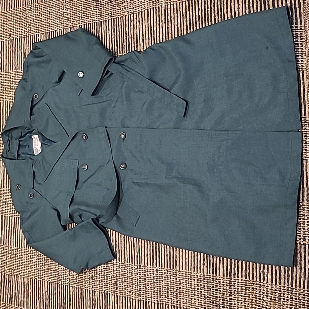 J. GALLERY EMERALD GREEN LONG BELTED TRENCH COAT